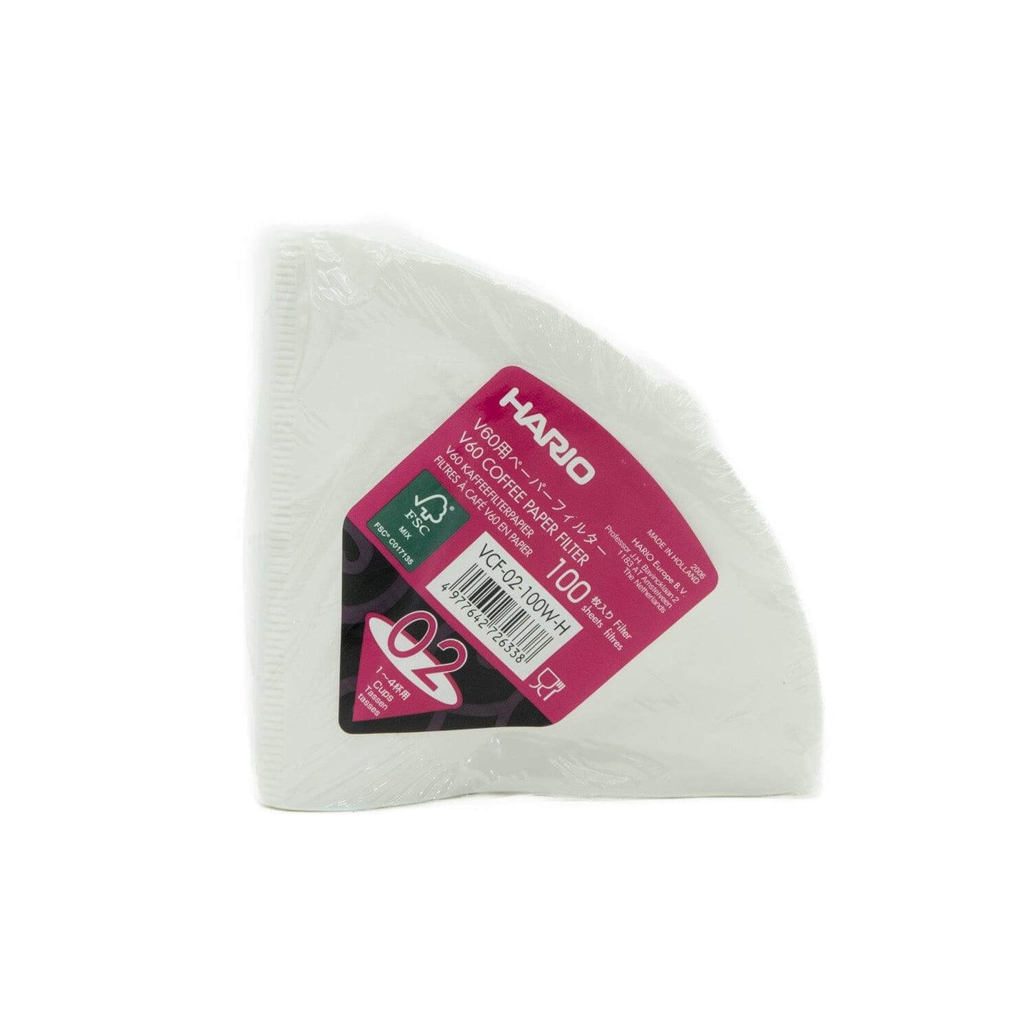 Produktbild für das 02 Hario Filter Papier in der 100er Packung.